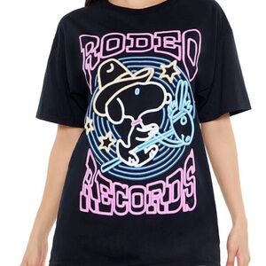 Snoopy Boyfriend Oversize fit T Shirt Cowboy Neon Black 100 cotton